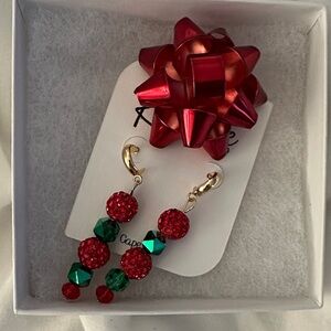 Rosalie Christmas Earrings and Bow Pin